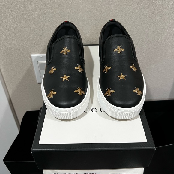 Gucci Shoes Gucci Mens Embroidered Beestar Leather Sneaker Slip On Poshmark